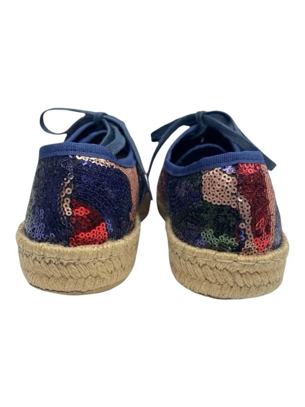 Ibizas ༄ Sequin Platform Espadrilles Lace Up Sneakers ༄ Navy Red Pink༄ 40 9 9.5